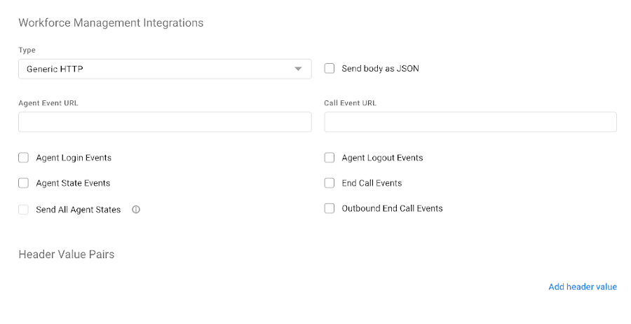 Workforce Management Integraiton Page