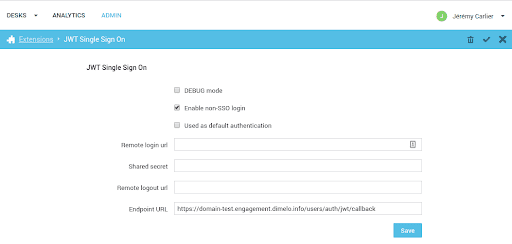 SSO configuration in RingCX Digital admin