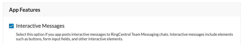 Interactive Messages enabled