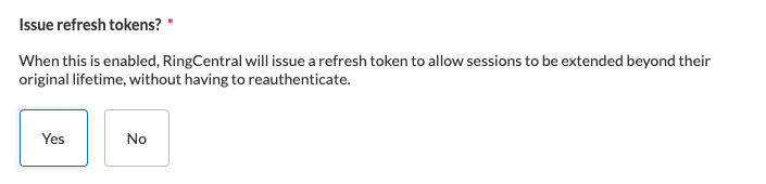 Issue refresh token option'