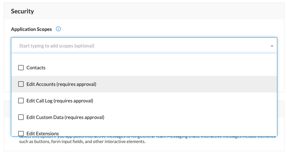 Setting app scopes via Developer Console